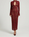 Floral Lace Dress with Bell Sleeves and Keyhole Detail