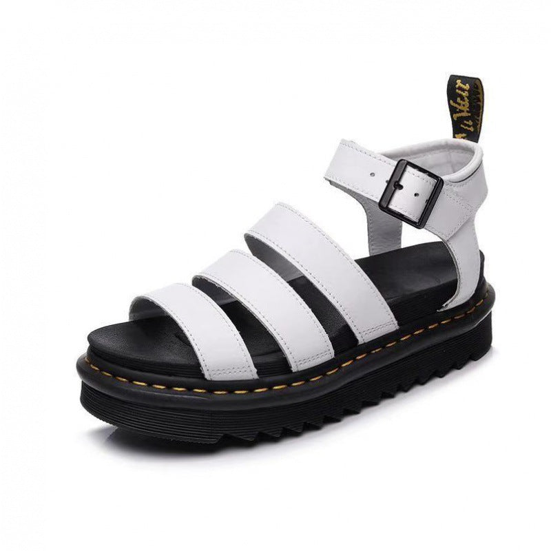 Women’s Platform Strappy Sandals with Chunky Sole and Adjustable Buckle