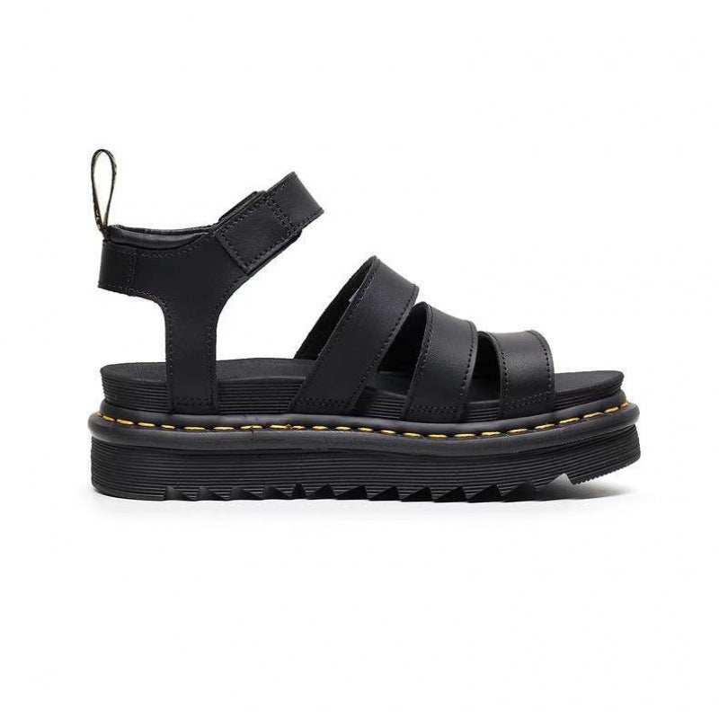 Women’s Platform Strappy Sandals with Chunky Sole and Adjustable Buckle