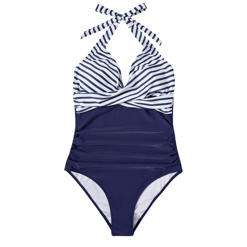 Women’s Push-Up Swimsuit with Backless Design and Sculpting Fit