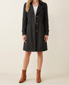 Womens Trench Coat with Notched Lapel and Button Front Fit
