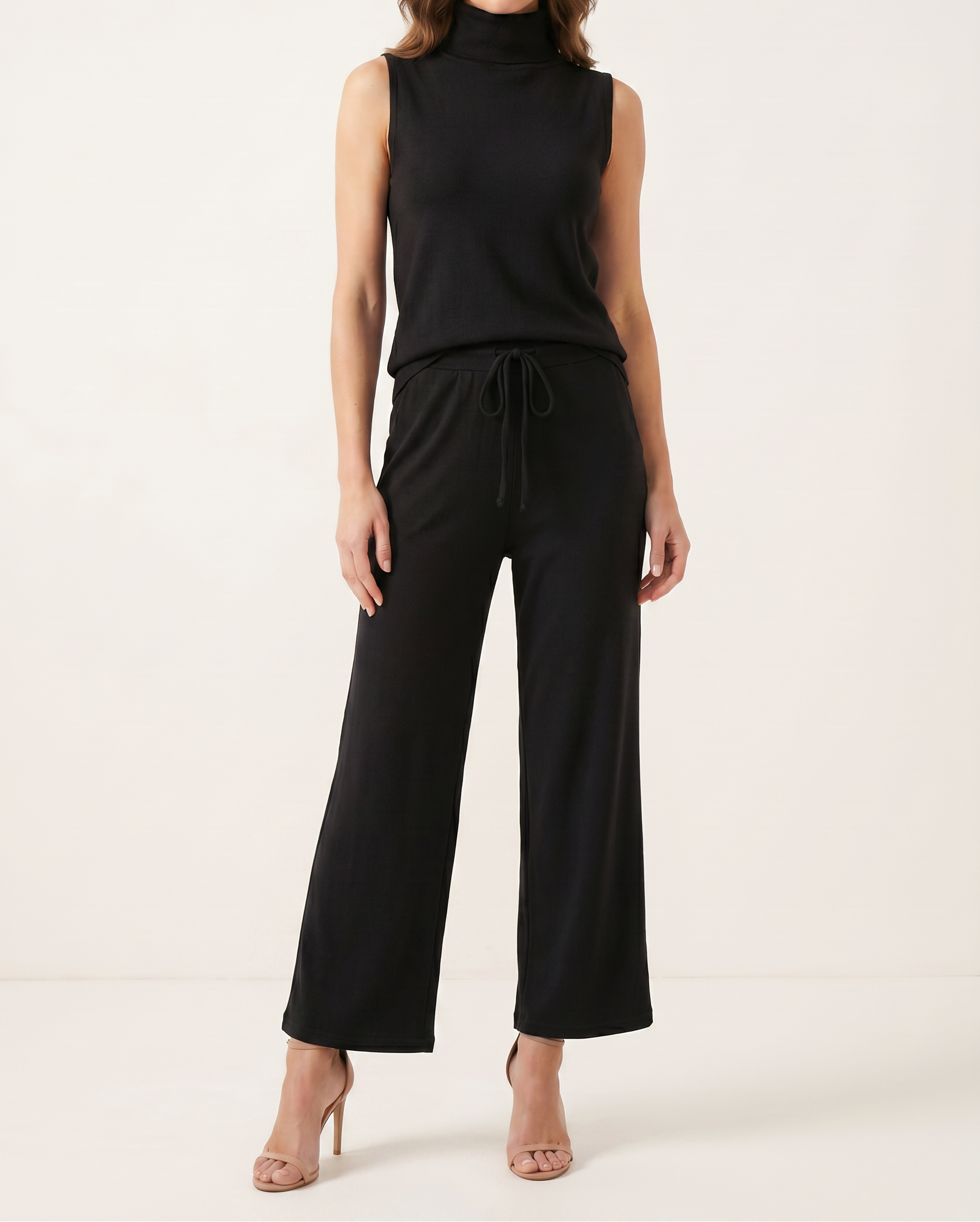 Sleeveless Wide Leg Jumpsuit with Straight Silhouette