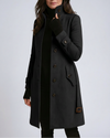 Women’s High Neck Longline Coat with Button Front
