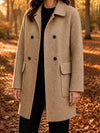 Women’s Herringbone Double Breasted Long Coat