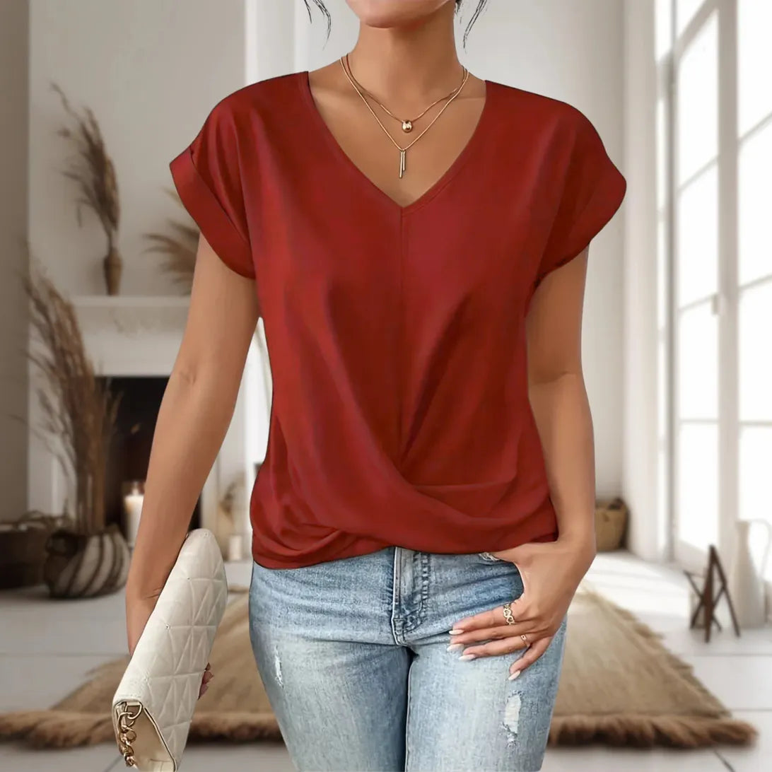 Women’s V-Neck T-Shirt with Short Sleeves