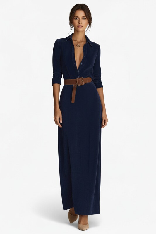 Minimalist Maxi Dress with Flowing Silhouette