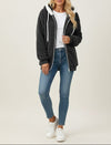 Zip Up Sherpa Hoodie with Relaxed Fit