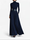 High Neck Maxi Dress with Flowing Silhouette