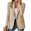 Women’s Single Button Blazer with Notched Lapel and Long Sleeves