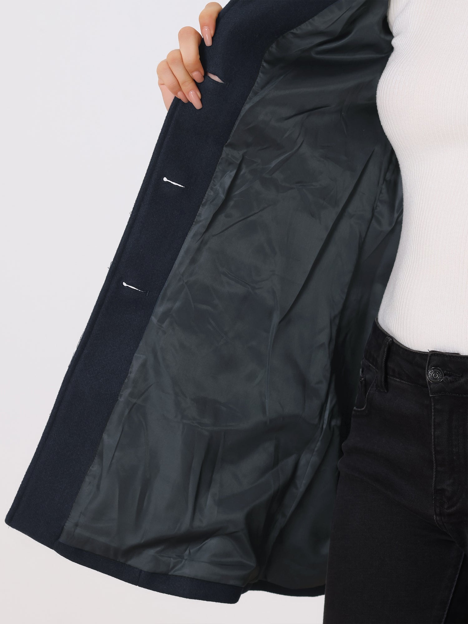 Women’s Tailored Single Breasted Coat with Wide Lapel