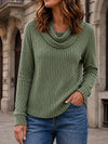 Women’s Ribbed Cowl Neck Jumper with Long Sleeves