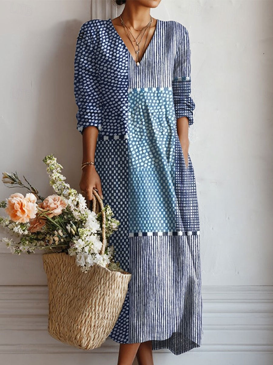 Women’s Maxi Dress with Relaxed Silhouette and Side Pockets