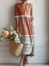 Women’s Maxi Lounge Dress with Relaxed Fit and Side Pockets