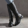 Women’s Orthopedic Leather Boots with Buckle Detail and Zip Closure