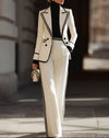 Women’s Double Breasted Blazer and Wide Leg Trousers Set