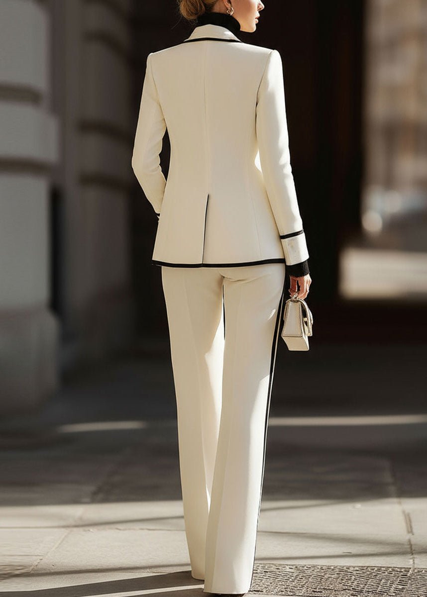 Women’s Double Breasted Blazer and Wide Leg Trousers Set