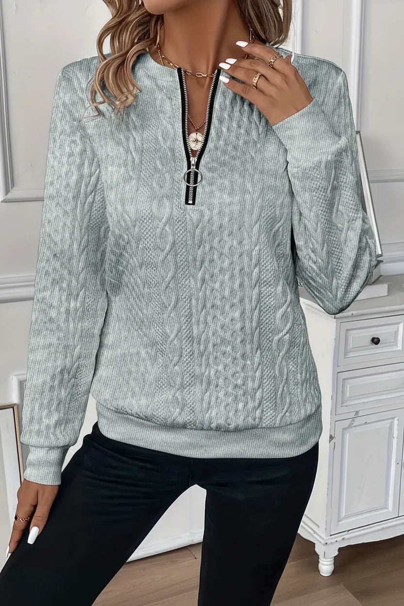 Women’s Cable Knit Quarter Zip Jumper