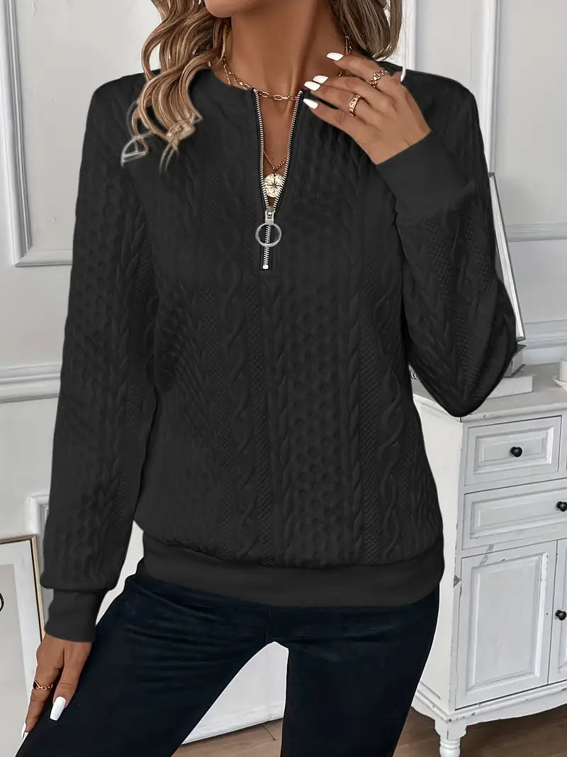 Women’s Cable Knit Quarter Zip Jumper