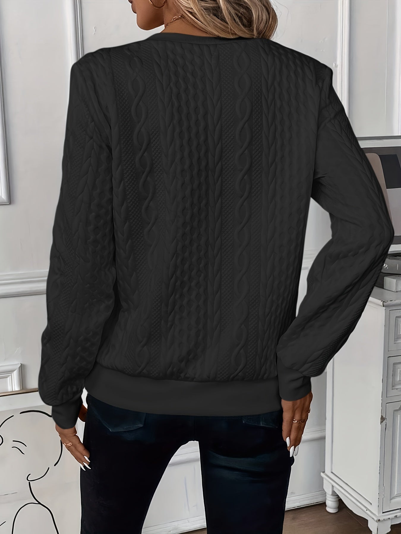 Women’s Cable Knit Quarter Zip Jumper