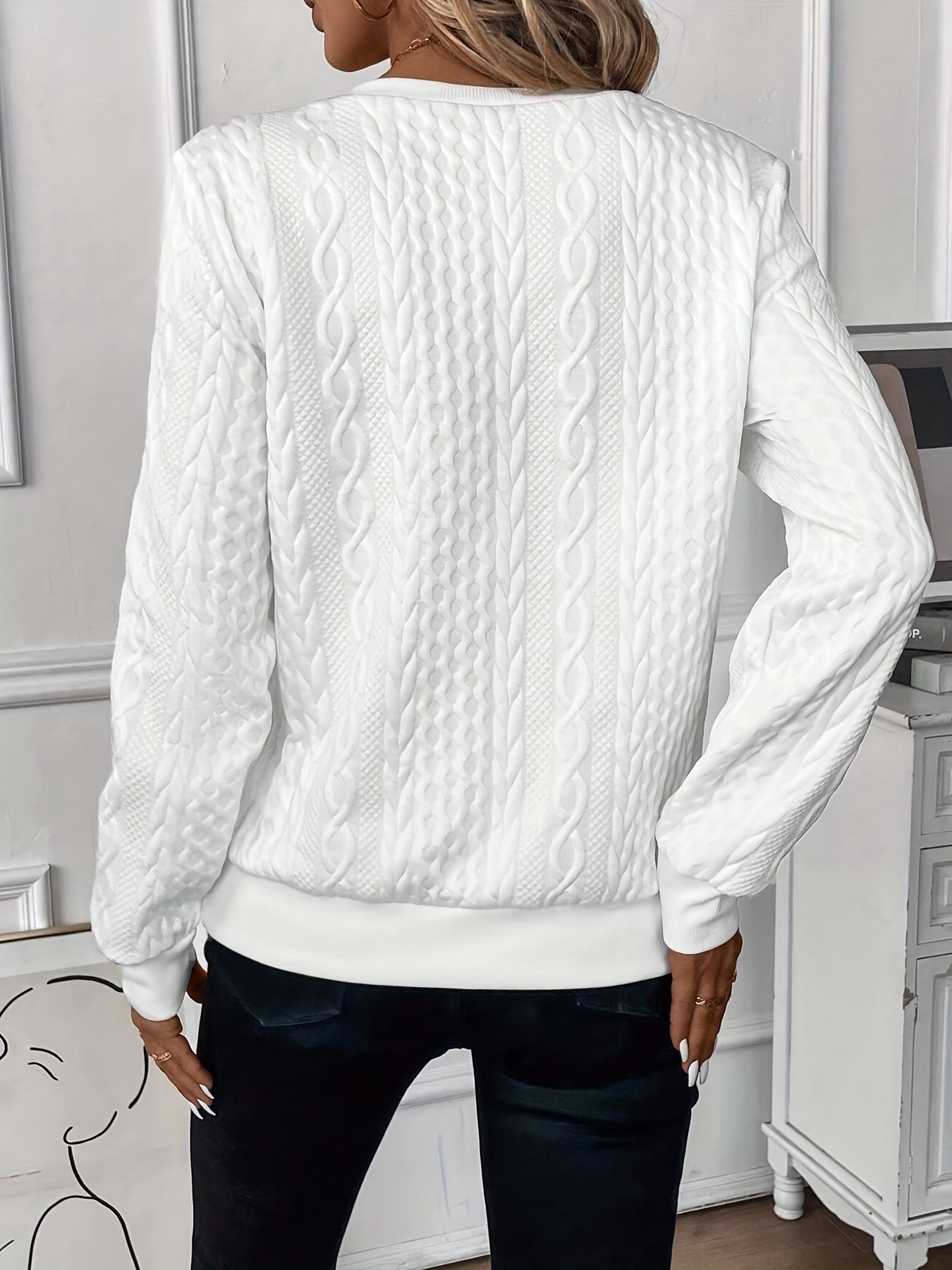 Women’s Cable Knit Quarter Zip Jumper
