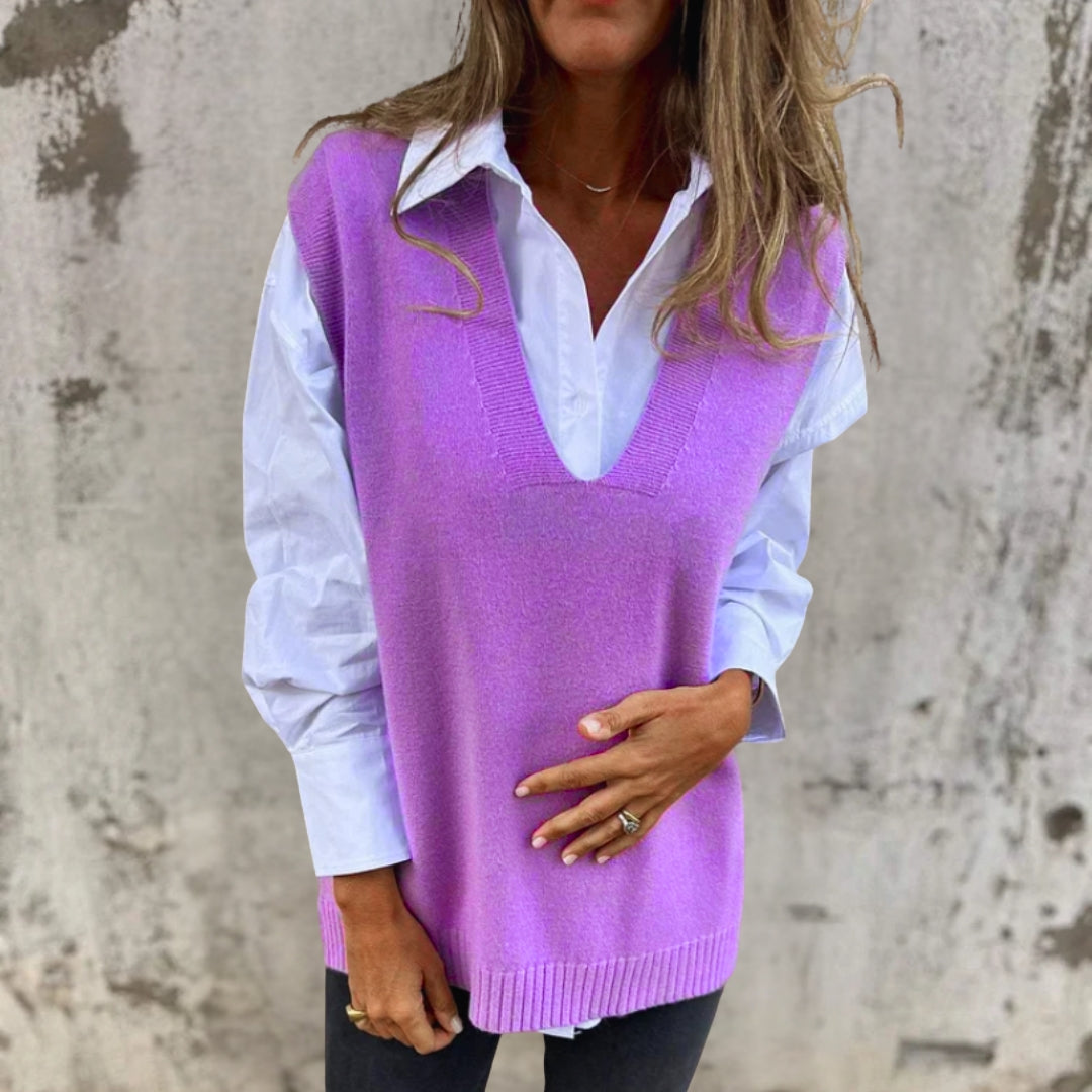 Women’s V Neck Knitted Vest