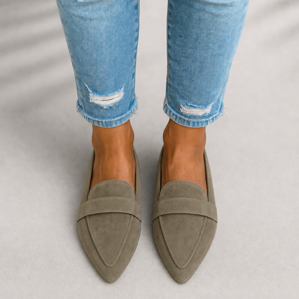 Women’s Pointed Toe Loafers with Penny Strap