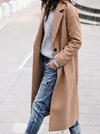 Women’s Oversized Long Trench Coat with Wide Lapel